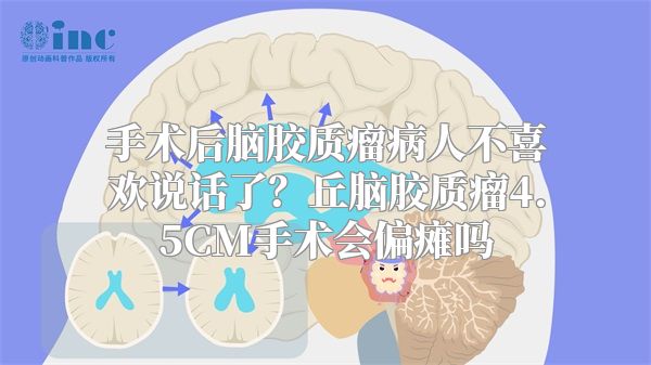 手术后脑胶质瘤病人不喜欢说话了？丘脑胶质瘤4.5CM手术会偏瘫吗