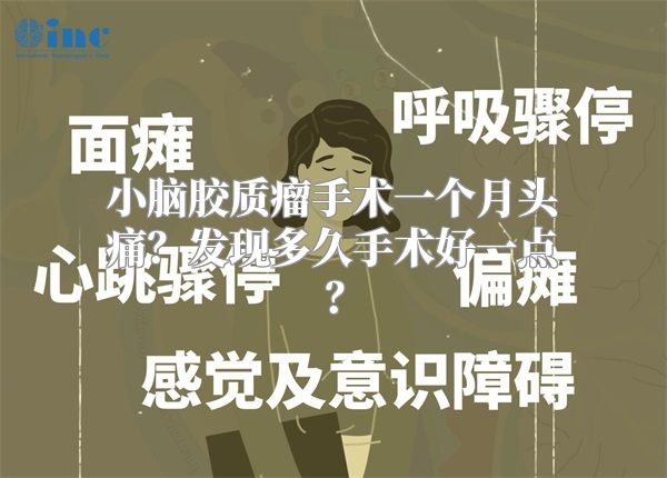 小脑胶质瘤手术一个月头痛？发现多久手术好一点？