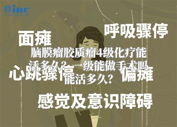 脑膜瘤胶质瘤4级化疗能活多久？一级能做手术吗能活多久？