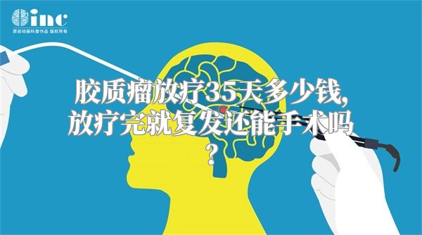 胶质瘤放疗35天多少钱，放疗完就复发还能手术吗？