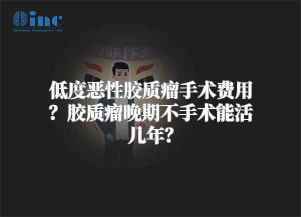 低度恶性胶质瘤手术费用？胶质瘤晚期不手术能活几年？