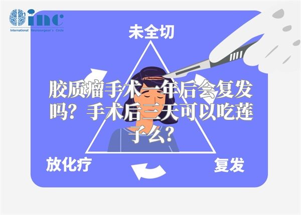 胶质瘤手术一年后会复发吗？手术后三天可以吃莲子么？
