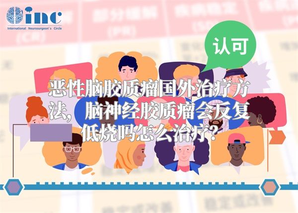 恶性脑胶质瘤国外治疗方法，脑神经胶质瘤会反复低烧吗怎么治疗？
