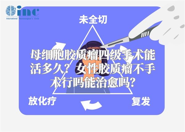 母细胞胶质瘤四级手术能活多久？女性胶质瘤不手术行吗能治愈吗？
