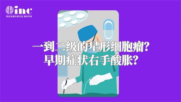 一到二级的星形细胞瘤？早期症状右手酸胀？