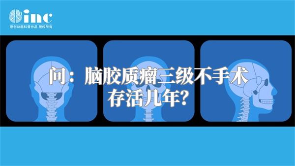 问：脑胶质瘤三级不手术存活几年？