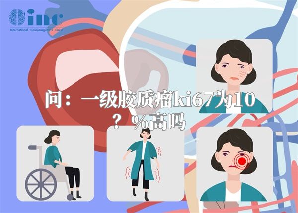 问：一级胶质瘤ki67为10？%高吗