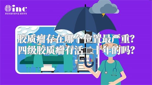 胶质瘤存在哪个位置最严重？四级胶质瘤有活二十年的吗？