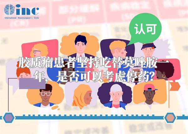 胶质瘤患者坚持吃替莫唑胺一年，是否可以考虑停药？