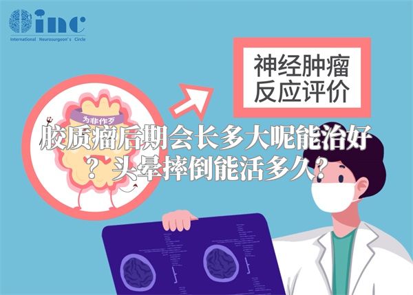 胶质瘤后期会长多大呢能治好？头晕摔倒能活多久？