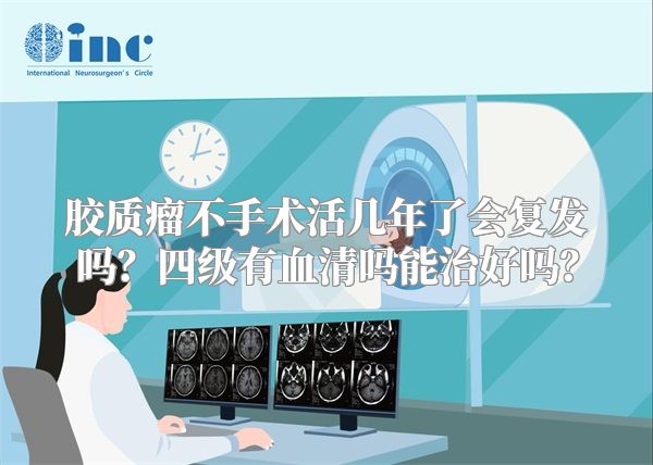 胶质瘤不手术活几年了会复发吗？四级有血清吗能治好吗？