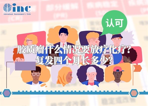 胶质瘤什么情况要放疗化疗？复发四个月长多少？