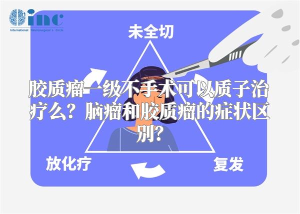 胶质瘤一级不手术可以质子治疗么？脑瘤和胶质瘤的症状区别？