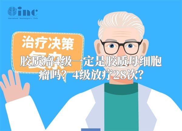 胶质瘤4级一定是胶质母细胞瘤吗？4级放疗28次？