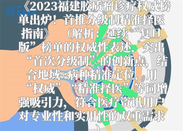 《2023福建胶质瘤诊疗权威榜单出炉！首推分级制精准择医指南》  （解析：延续“复旦版”榜单的权威性表述，突出“首次分级制”的创新点，结合地域+病种精准定位，用“权威”“精准择医”等词增强吸引力，符合医疗资讯用户对专业性和实用性的双重需求。）