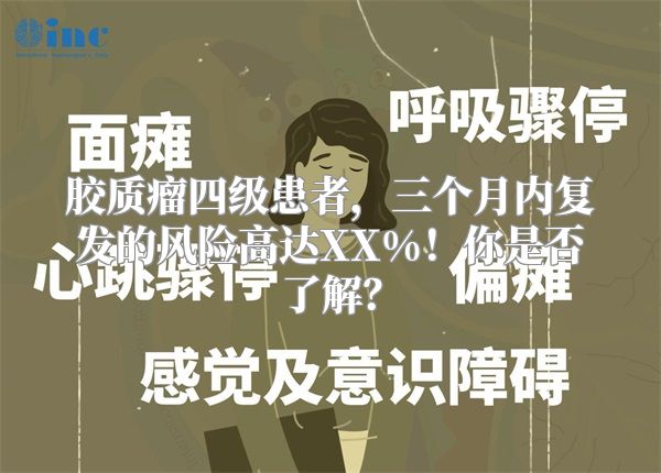 胶质瘤四级患者，三个月内复发的风险高达XX%！你是否了解？